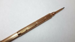 vintage Rose GOLD FILLED Mechanical Pencil WATCH FOB Necklace Pendant 3