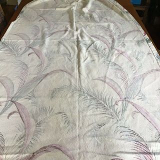 3 Vintage Barkcloth Fabric Curtain Panels - Tropical Leaves - 84” X 41” 4