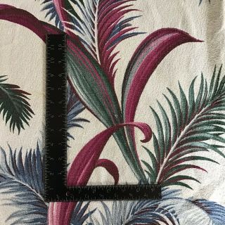 3 Vintage Barkcloth Fabric Curtain Panels - Tropical Leaves - 84” X 41” 8