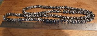 VENETIAN ANTIQUE SKUNK EYE BEADS BLACK WHITE SPOTTED GLASS AFRICAN TRADE BEADS 7