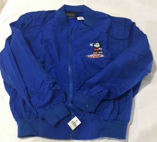 Vintage Disney Mickey Mouse Windbreaker Lined Large Jacket Usa Embroidered