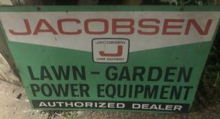 Vintage Jacobsen Lawn And Garden 2 - Sided Dealer Advertisement Sign