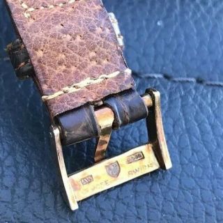 Audemars Piguet Vintage 14k Gold Watch Buckle - Depose Swiss Aw - Alligator Strap