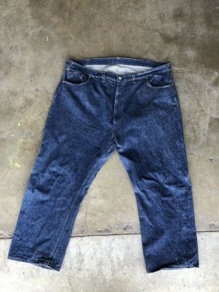 Vintage Selvedge Levis 501 Single Stitch Redline Indigo Jeans Size 46 Waist