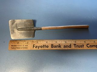 Vintage Tin Toy Sand Pail Shovel With Wooden Handle