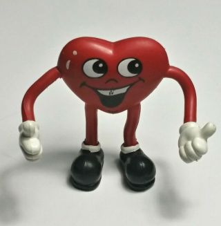 Vtg Old Frank Ford Candy & Chocolate Co.  Bendable Rubber 2.  5 " Heart Figure Toy
