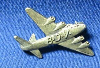 Wwii Sterling Army Air Forces B.  D.  V.  Airplane Employee Award Pin