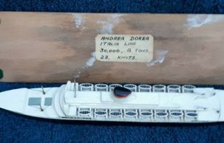 Andrea Doria wooden model vintage ITALIA Italian Line steamship rare Ocean Liner 6