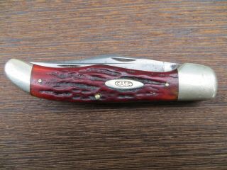 Vtg Case Xx 6265 Sab Redbone 2 Blade Folding Hunter Knife - Orig & Untouched Cond