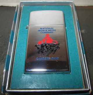 Vintage Rare 1959 slim ZIPPO LIGHTER National Iron & Metal Company 2