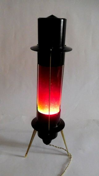 Vintage Russian Soviet Nigth Light Lava Glitter Lamp Spece Rocket Ussr 1979