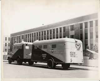 Wwii Aaf 8x10 Photo Army Air Forces 1943 Recruiting Truck & Trailer 84