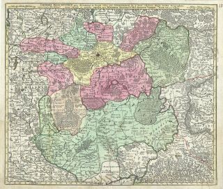 1730 Seutter Map Of Southern Russia And Ukraine