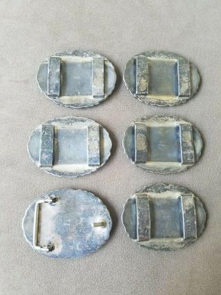 Antique Native American Sterling Silver Turquoise Belt Buckle with Belt Plates 7