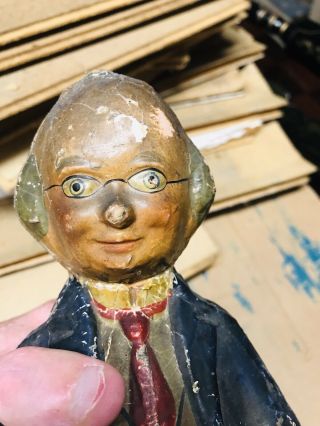 Antique Paper Mache Clown Roly Poly Toy