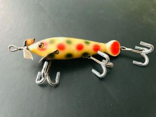 Heddon Spin Diver Yellow Spotted Vintage Fishing Lure