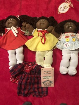 Cabbage Patch Kids Dolls 3 Aa Beauties/free And Vintage Shape