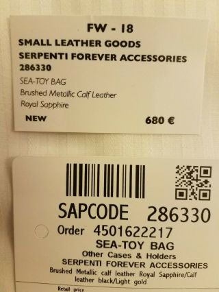 BVLGARI Serpenti Forever Rare Sea - Toy Bag Metallic Blue Leather Retail $795 4