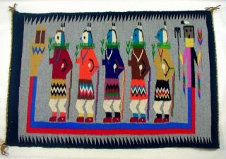 Vintage Navajo Rug Weaving Shiprock Yei 1960 