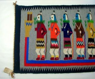 Vintage Navajo Rug Weaving Shiprock Yei 1960 ' s Native American Indian Art 19x30 2
