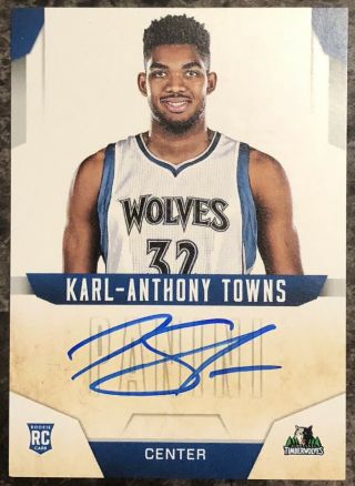 2015 - 16 Karl - Anthony Towns Rookie Auto Panini Absolute Ssp Rare Next Day Nd - Kat
