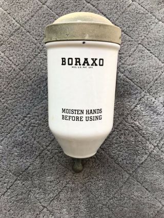 Vintage Porcelain Boraxo Wall Mount Soap Dispenser Powdered Antique