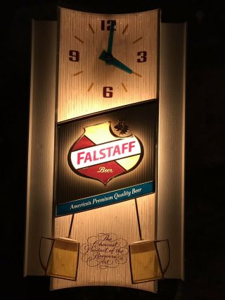 Falstaff Toasting Mugs Sign Clock Vintage