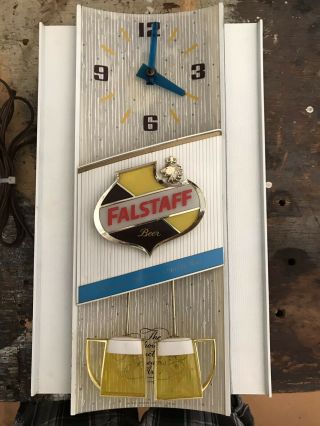 Falstaff Toasting Mugs Sign Clock Vintage 3
