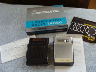 Stylish Vintage Black Continental Tr - 660 Six Transistor Pocket Radio