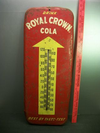 Vintage R.  C.  Royal Crown Cola Soda Pop Promo Thermometer Advertisement Sign