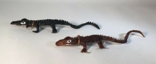 Set Of 2 Vintage Alligator Rubber Jiggle Hong - Kong 1970 