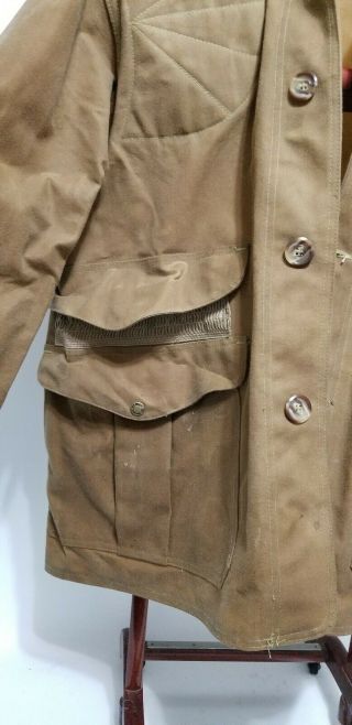 Vintage Filson Style 62 Tin Cloth Hunting Shooting Utility Jacket Tan 42 Large 3