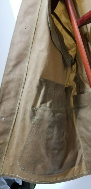 Vintage Filson Style 62 Tin Cloth Hunting Shooting Utility Jacket Tan 42 Large 8