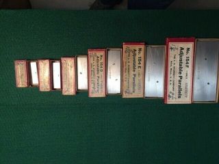 Vintage Starrett Adjustable Parallels With Boxes