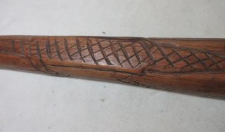 antique 19th century hand carved wood Folk art puzzle ball walkng stick cane 6