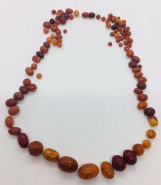 Butterscotch Amber Vintage Graduated Loose Beads For Necklace 34g