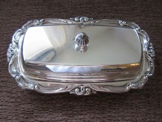 Vintage Antique Fisher Sterling Covered Butter Dish,  Glass Insert 2