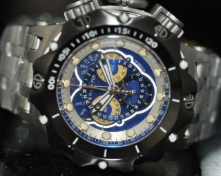 Invicta Men ' s Rare Venom Swiss Multifunction Chrono Blue Dial Steel Watch 20427 7