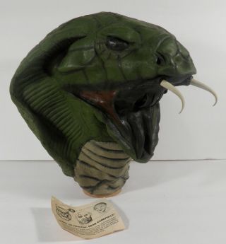 Vintage Don Post Sargoth Cobra Snake Latex Halloween Mask