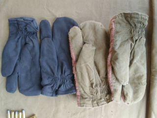 Two (2) Pairs Of Russian Soviet Ww2 Style Cold Weather Mittens