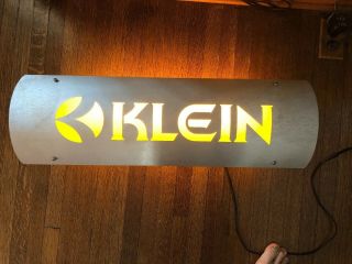 Vintage Lighted Klein Bicycle Sign 28.  5 " X 9 " Brushed Aluminum Face.