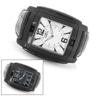 Mens Invicta 90180 Transatlantic Swiss Dual Movement Flip Dial Leather Watch 3