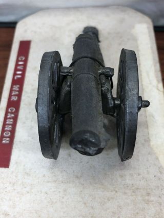 Old House Attic Find Vintage Die - Cast Metal Antique Toy Civil War Cannon 5