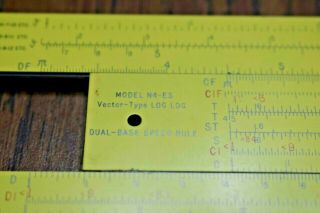 Vintage Pickett Metal Slide Rule Model N4 - ES Vector –Type Log Log with Case 1959 4