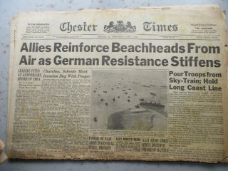 EIGHT 1945 WWII Era Chester Pennsylvania Times 1940 - 1945 D - Day,  VE,  VJ,  FDR 6