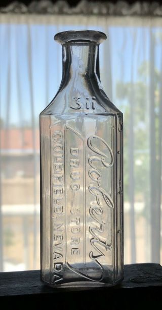 Goldfield Nevada.  Rare.  Medicine Bottle.  Roberts Drug Company.