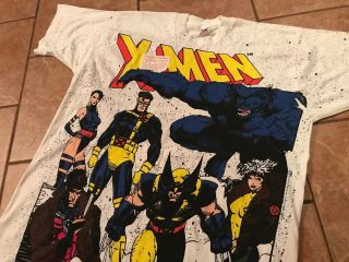 1994 Xmen Shirt Vtg Xl Marvel All Over Print Gambit Wolverine Rouge Cyclops