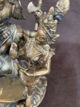 Antique chinese qing sino tibetan bronze statue of Ganesha 11.  5” 3