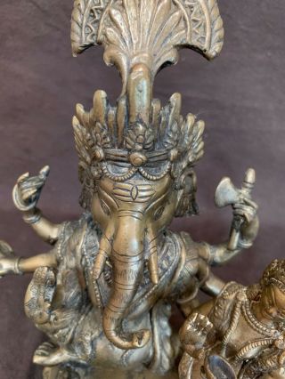 Antique chinese qing sino tibetan bronze statue of Ganesha 11.  5” 4