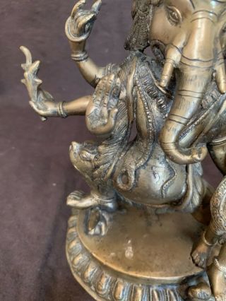 Antique chinese qing sino tibetan bronze statue of Ganesha 11.  5” 5
